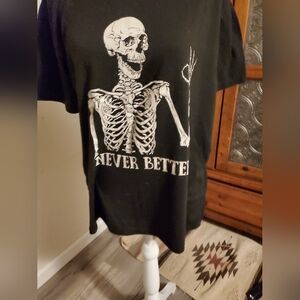 Black Skeleton Graphic T-Shirt